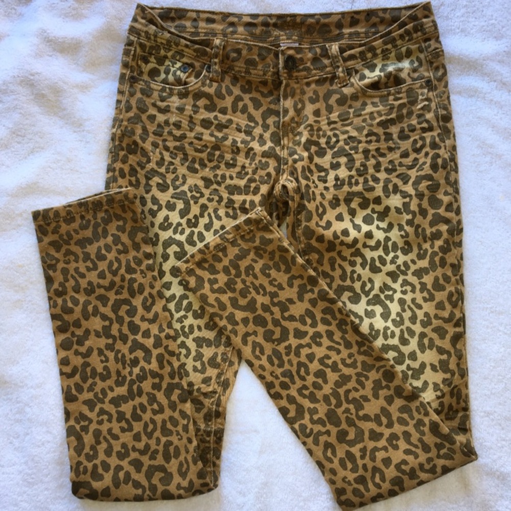Cheetah jean pants